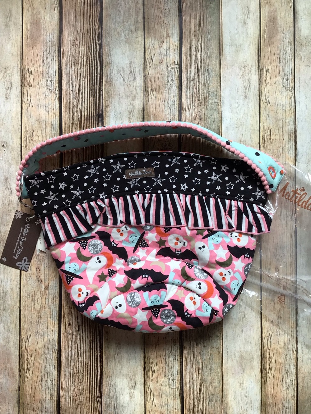 NWT Matilda Jane I’ve Got Candy Reversible Halloween Basket Bag